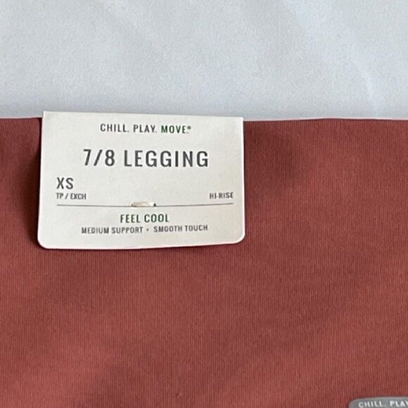 Aerie Chill Play Move 7/8 Laser Cut Terracotta Leggings NWT - Picture 7 of 8
